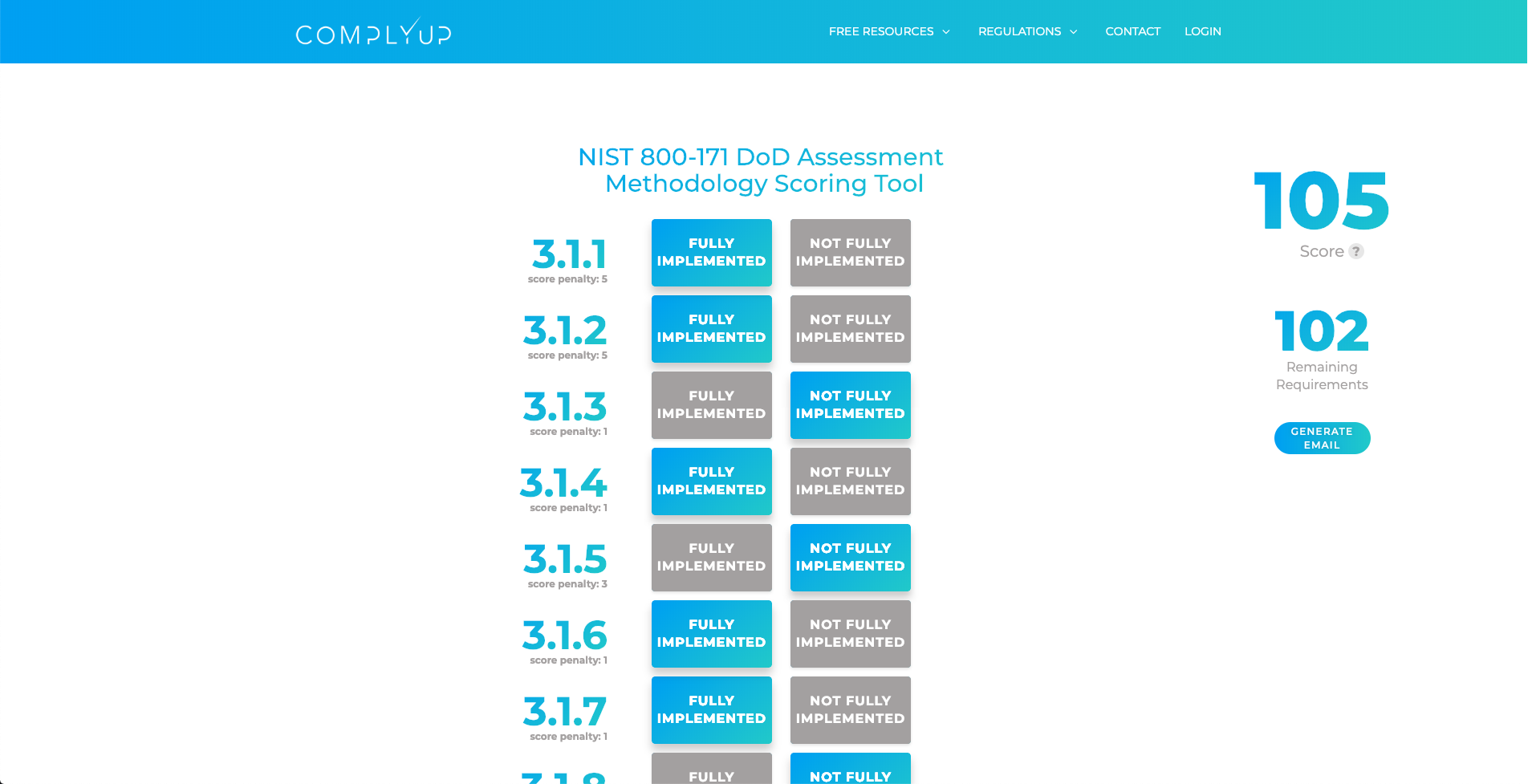 800-171 Scoring Tool Ex. 1